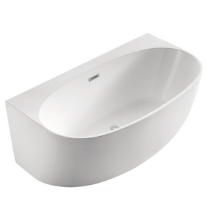 Ванна акриловая Cambridge 180X88X58 пристенная с сифоном и металлической рамой CAM18090 Azario