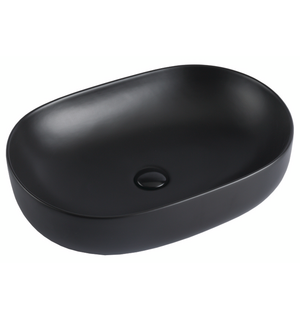 Раковина накладная 600х415х135 цвет чёрный матовый AZ-78326MB Azario