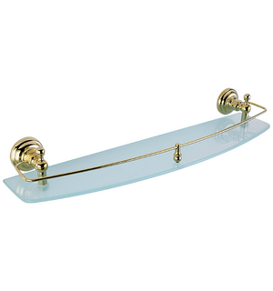 Полка для ванной PRAKTIC Gold 60 см стекло PRK-560-Gold Elghansa