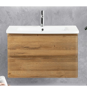 Тумба под раковину подвесная два выкатных ящика ALBANO-CER Rovere Rustico 1020x444x500 BelBagno