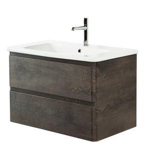 Тумба под раковину подвесная с двумя выкатными ящиками ALBANO-CER Robere Nature Grigio 770x444x500