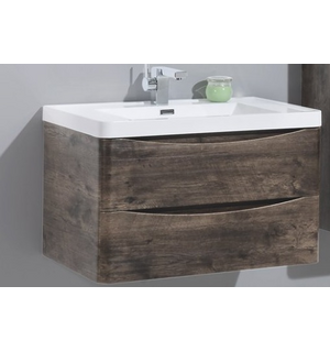 Тумба под раковину подвесная с двумя выкатными ящиками ANCONA-N Rovere Moro 1000x480x450 BelBagno