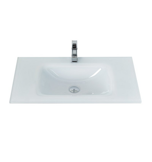 Стеклянная раковина белая глянцевая 101x46.5x14.5 BB1010/465-LV-VTR-BL BelBagno