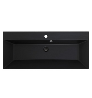Раковина из искусственного камня чёрная матовая 90x45x15 BB900/450-LV-ART-AST-NERO BelBagno