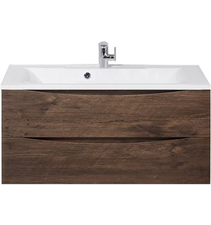 Тумба под раковину подвесная с двумя выкатными ящиками MARINO Rovere Moro 1000x445x500 BelBagno