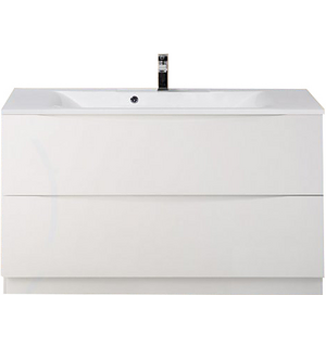 Тумба под раковину напольная с двумя выкатными ящиками MARINO Bianco Lucido 1200x450x805 BelBagno