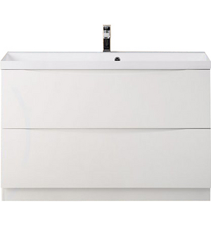Тумба под раковину напольная с двумя выкатными ящиками MARINO Bianco Lucido 900x450x805 BelBagno