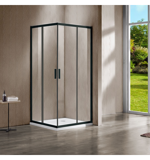 Душевой уголок Garda VSS-1G100CLB, 1000*1000, черный, стекло прозрачное Vincea