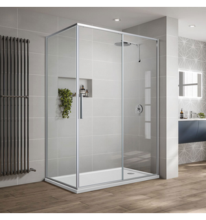 Душевой уголок Slim-U VSR-2SU9012CL, 1200*900, хром, стекло прозрачное Vincea