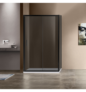 Душевой уголок Garda VSR-1G9012CGB, 1200*900, черный, стекло тонированное Vincea