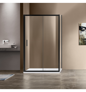 Душевой уголок Garda VSR-1G8013CLB, 1300*800, черный, стекло прозрачное Vincea
