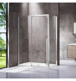 Душевой уголок Lugano VSR-1L8013CL-1, 1300*800, хром, стекло прозрачное Vincea
