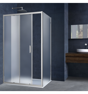 Душевой уголок Alpha VSR-3AL9013MT, 1300*900, хром, стекло текстурное Vincea