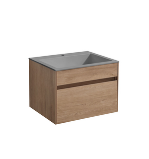 База под раковину Chiara 600 подвесная, 1 выкатной ящик soft-close, N.Oak VMC-2C600NO Vincea