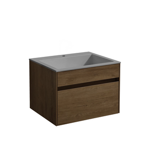 База под раковину Chiara 600 подвесная, 1 выкатной ящик soft-close, T.Oak VMC-2C600TO Vincea