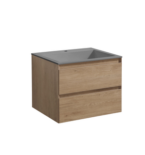 База под раковину Luka 600 подвесная, 2 выкатных ящика soft-close, N.Oak VMC-2L600NO Vincea