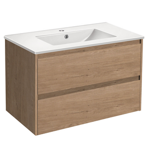 База под раковину Gio 800 подвесная, 2 выкатных ящика soft-close, N.Oak VMC-2G800NO Vincea