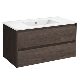 База под раковину Gio 100 подвесная, 2 выкатных ящика soft-close, R.Oak VMC-2G100RO Vincea