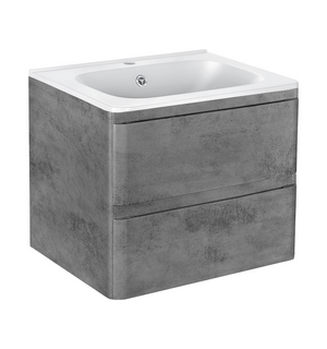 База под раковину Vico 600 подвесная, 2 выкатных ящика soft close, Beton VMC-2V600BT Vincea