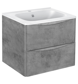 База под раковину Paola 600 подвесная, 2 выкатных ящика soft close, Beton VMC-2P600BT Vincea