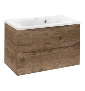 База под раковину Mia 800 подвесная, 2 выкатных ящик soft close, V.Oak VMC-2MA800VO Vincea