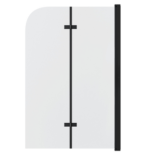 Шторка для ванны GR-106/100 BLACK (100х150) алюминиевый профиль, стекло ПРОЗРАЧНОЕ 6мм  GROSSMAN