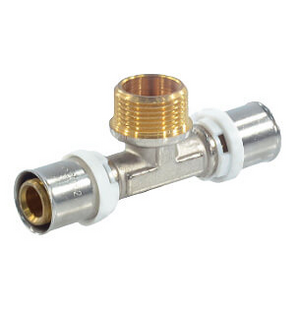 Тройник пресс латунь Дн20х3/4"х20 НР STI