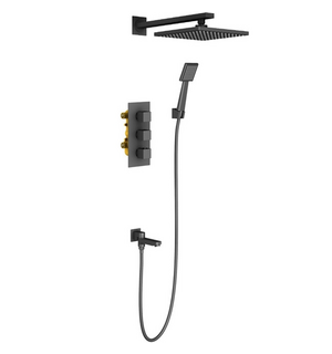 Душевая система встраиваемая с термостатом Черный Tetra-Thermo SX-0199/03SM