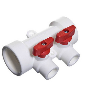 Коллектор 32/2*20w с воздухоотводчиком красный ТТ000014892 MeerPlast