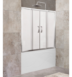 Шторка на ванну UNIQUE-VF-2-150/180-140-M-Cr Belbagno