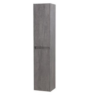 Шкаф подвесной с двумя дверцами двумя полками левосторон. KRAFT Cemento Grigio 330x300x1600 BelBagno