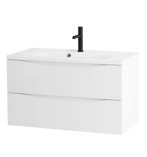 Тумба под раковину подвесная с двумя выкатными ящиками MARINO Bianco Opaco 1100x450x500 BelBagno