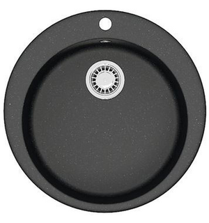 Кухонная мойка Vital  507x507x200 Черная сифон + герметик CS00078345 Azario
