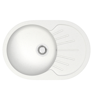 Кухонная мойка Flora 730x450x210 Белый лед сифон + герметик CS00079911  Azario