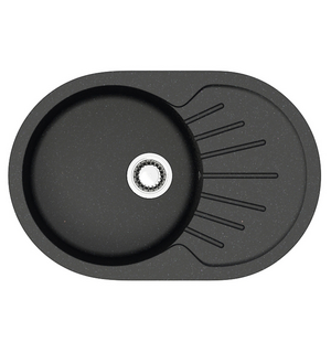 Кухонная мойка Flora 730x450x210 Черная сифон + герметик CS00079913 Azario