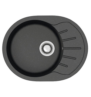 Кухонная мойка Light  575х440х215 Черная сифон + герметик CS00079920 Azario