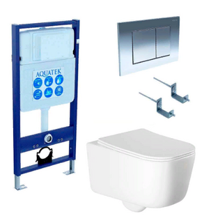 Унитаз с инсталляцией SET AQUATEK ЛУГАНО 4в1 Aquatek