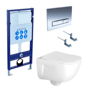 Унитаз с инсталляцией SET AQUATEK ДИВА 4в1 Aquatek
