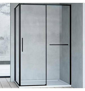 Душевой уголок Slim Soft  150х100, черный, стекло прозрачное VSR-1SS1015CLB Vincea