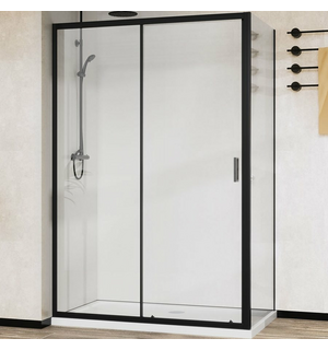 Душевой уголок City  120х90, черный, стекло прозрачное  VSR-5CT9012CLB Vincea