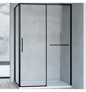 Душевой уголок Slim Soft  100х90, черный, стекло прозрачное VSR-1SS9010CLB Vincea