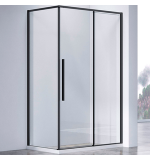 Душевой уголок Slim-N 140х90, черный, стекло прозрачное VSR-4SN9014CLB  Vincea