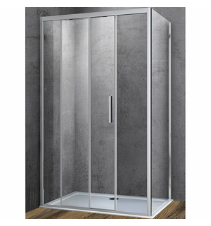 Душевой уголок Soft  160х90, хром, стекло прозрачное VSR-3SO9016CL Vincea