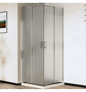 Душевой уголок City  90х90, хром, стекло текстурное VSQ-5CT90MT Vincea