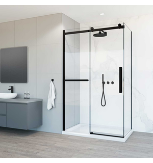 Душевой уголок Como Soft  130х80, черный, стекло прозрачное VSR-1CS8013CLB Vincea