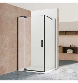 Душевой уголок Extra  80/90х100, черный, стекло прозрачное VSR-1E809010CLB Vincea