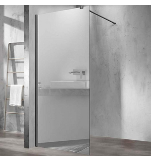 Душевая перегородка Walk-In 90х200, вороненая сталь, стекло зеркальное VSW-1H90MRGM Vincea