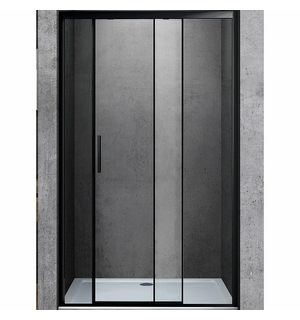 Душевая дверь Soft 110, черный, стекло прозрачное VDS-3SO110CLB  Vincea