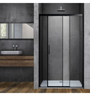 Душевая дверь Soft 140, черный, стекло прозрачное VDS-3SO140CLB  Vincea
