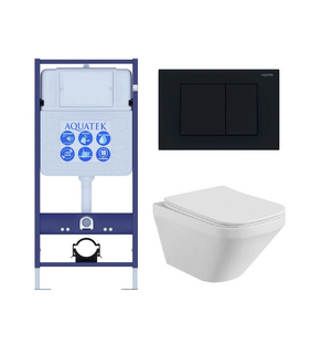 Унитаз с инсталляцией SET AQUATEK ЛИРА-012 4в1 Aquatek